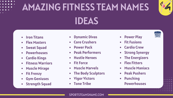 Amazing Fitness Team Names Ideas