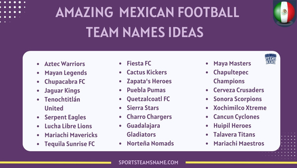 Amazing Mexican Football Team Names Ideas 