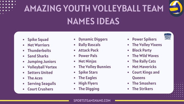 Amazing Youth Volleyball Team Names Ideas 