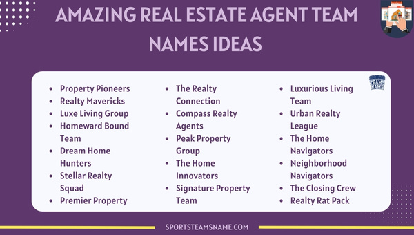 Amazing Real Estate Agent Team Names Ideas