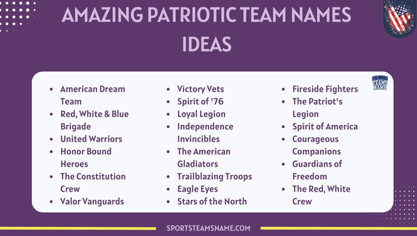 Amazing Patriotic Team Names Ideas 