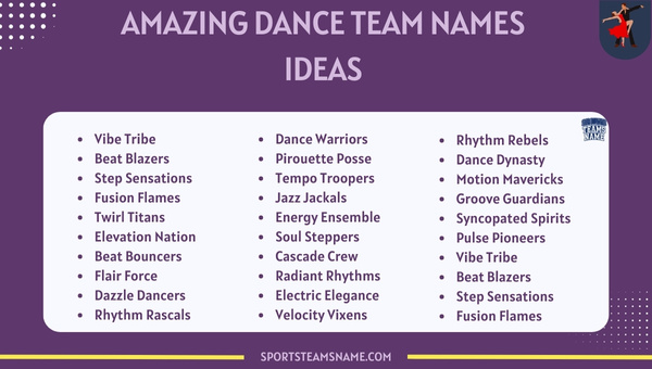 Amazing Dance Team Names Ideas