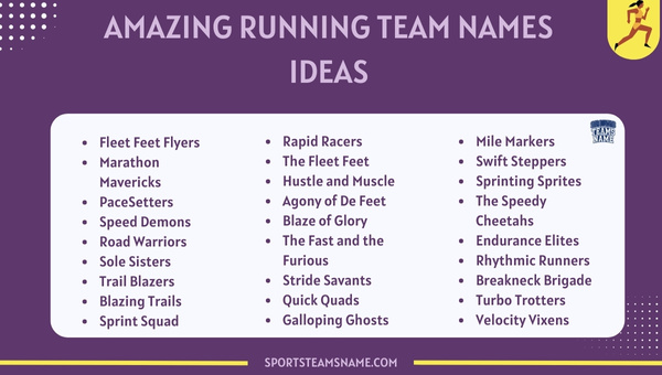 Amazing Running Team Names Ideas