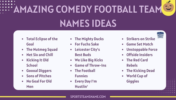 Amazing Comedy Football Team Names Ideas