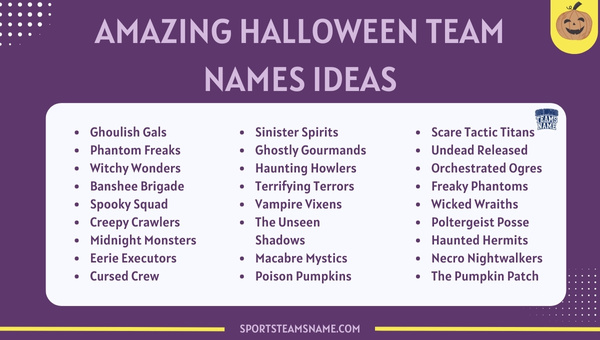 Amazing Halloween Team Names Ideas