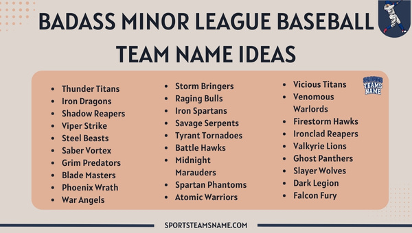 Badass Minor League Baseball Team Name Ideas 