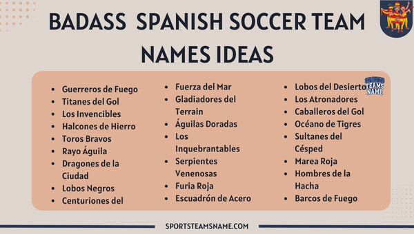 Badass Spanish Soccer Team Names Ideas 