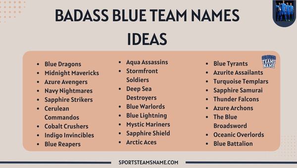 Badass Blue Team Names Ideas