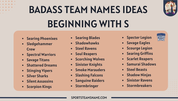 Badass Team Names Ideas Beginning With S 
