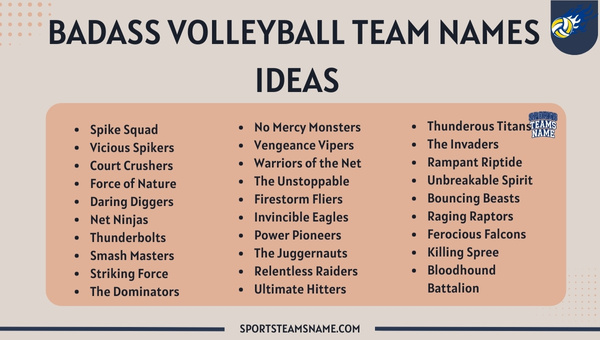 Badass Volleyball Team Names Ideas