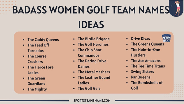 Badass Good Women Golf Team Names  Ideas
