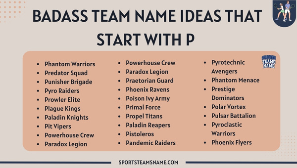 Badass Team Name Ideas That Start With P
