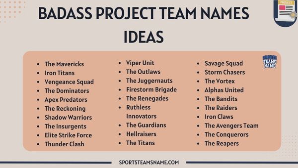 Badass Project Team Names Ideas 