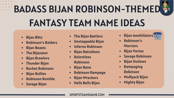 Badass Bijan Robinson Themed Fantasy Team Name Ideas