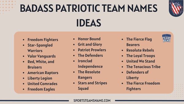 Badass Patriotic Team Names Ideas 