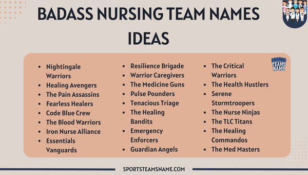 Badass Nursing Team Names Ideas 