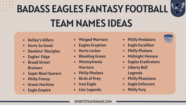 Badass Eagles Fantasy Football Team Names Ideas 