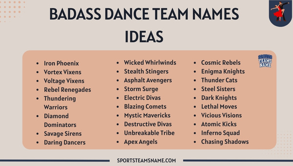 Badass Dance Team Names Ideas