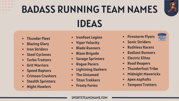 Badass Running Team Names Ideas