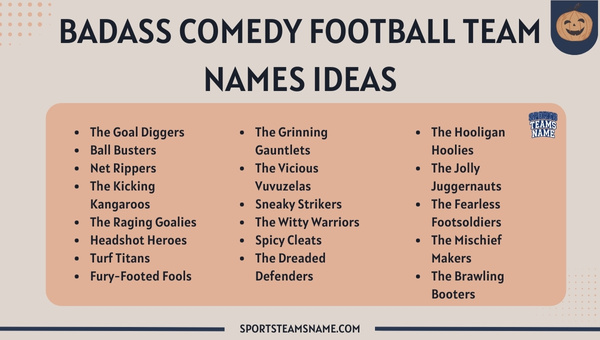 Badass Comedy Football Team Names Ideas