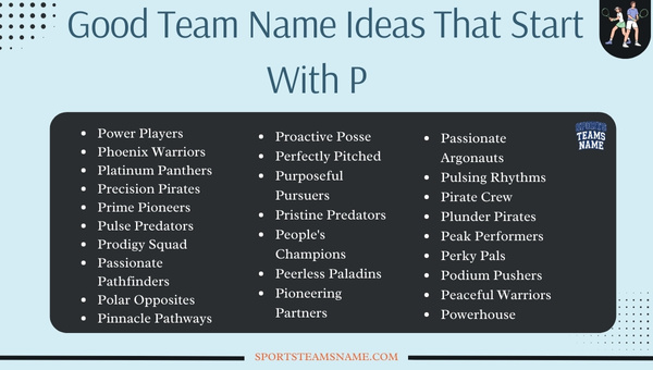 Team Name Ideas That Start With P