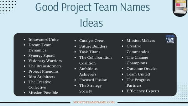 Good Project Team Names Ideas 