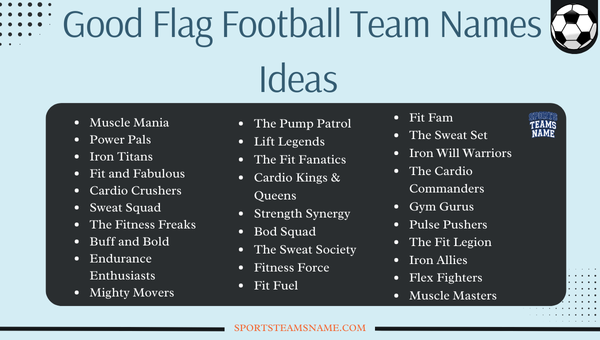 Good Flag Football Team Names Ideas