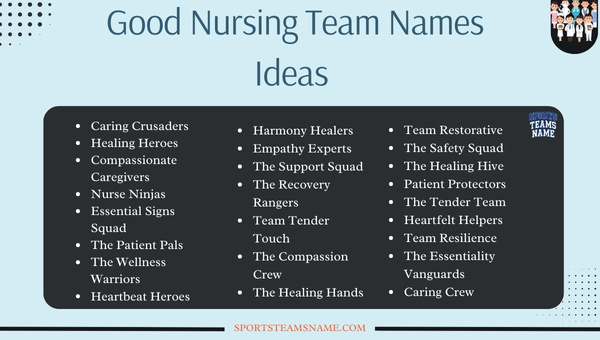 Good Badass Nursing Team Names Ideas 