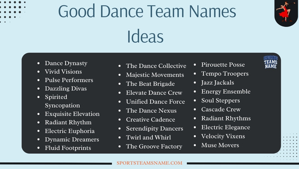 Good Dance Team Names Ideas