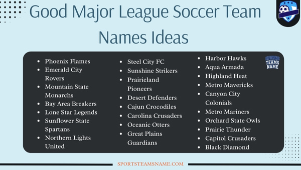 Good Major League Soccer Team Names Ideas 