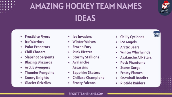 Amazing Hockey Team Names Ideas 