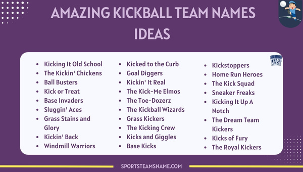 Amazing Kickball Team Names Ideas