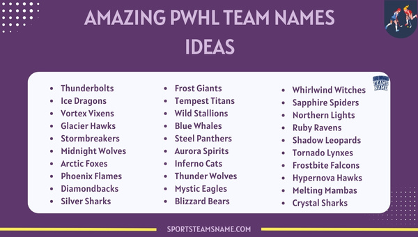 Amazing PWHL Team Names Ideas