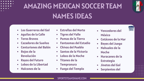 Amazing Mexican Soccer Team Names Ideas