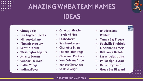 Amazing WNBA Team Names Ideas 
