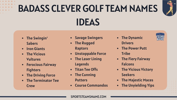 Badass Clever Golf Team Names Ideas