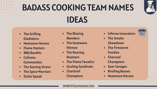 Badass Cooking Team Names Ideas