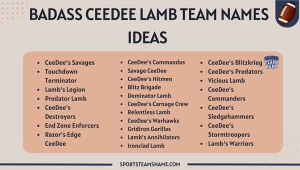 Badass CeeDee Lamb Team Names Ideas 
