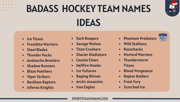 Badass Hockey Team Names Ideas