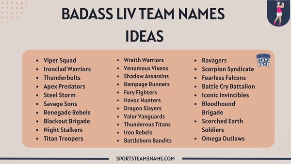 Badass LIV Team Names 
Ideas