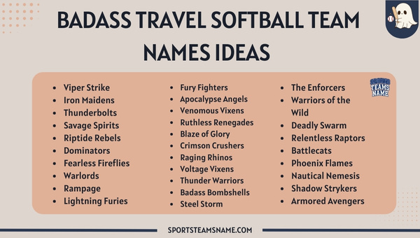 Badass Travel Softball Team Names Ideas