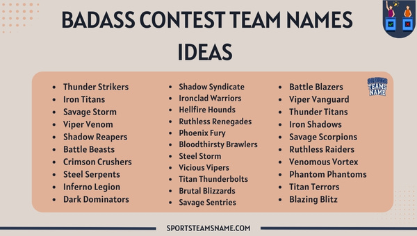 Badass Contest Team Names Ideas 