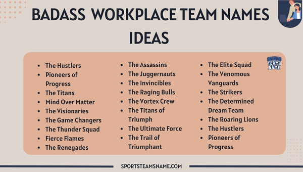 Badass Workplace Team Names Ideas