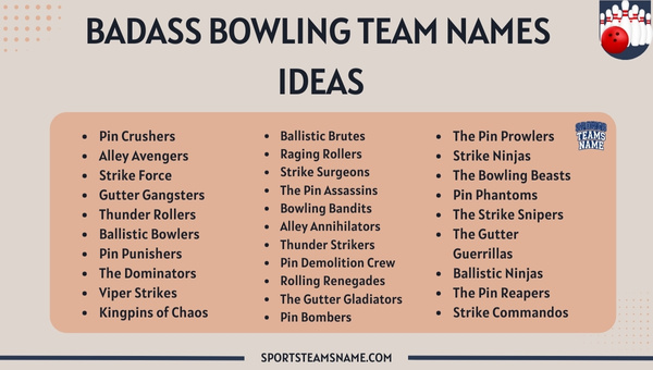 Badass Bowling Team Names Ideas
