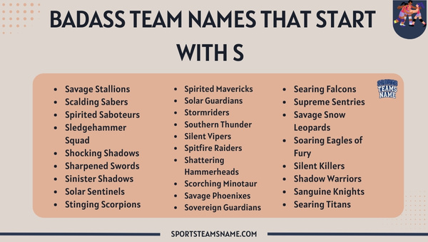 Badass Team Names That Start with S