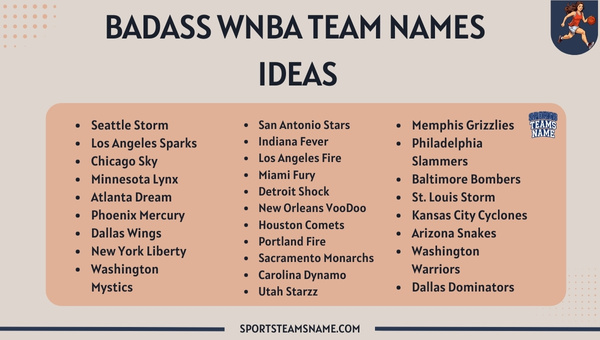Badass WNBA Team Names Ideas 