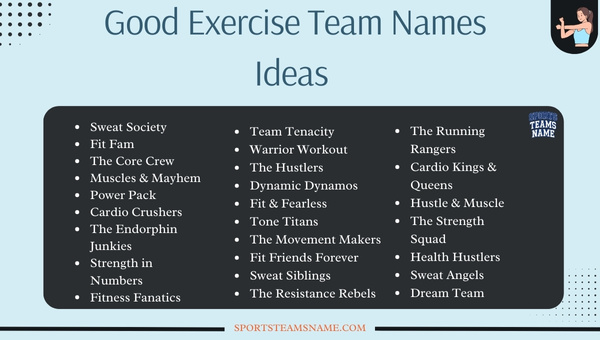 Good Exercise Team Names Ideas 