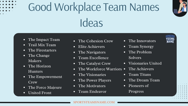 Good Workplace Team Names Ideas