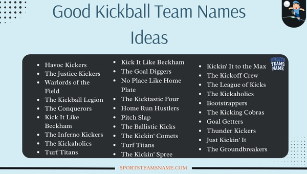 Good Kickball Team Names Ideas