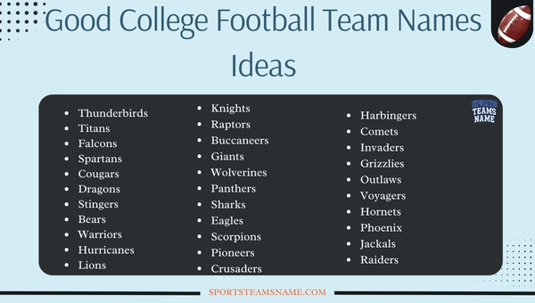 Good Comedy Football Team Names Ideas